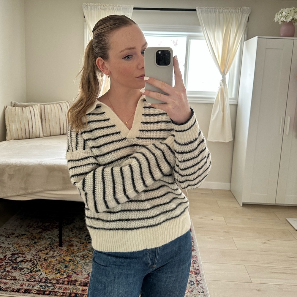 SOLD- EVERLANE Alpaca Knit Polo Sweater - Picture 1 of 8